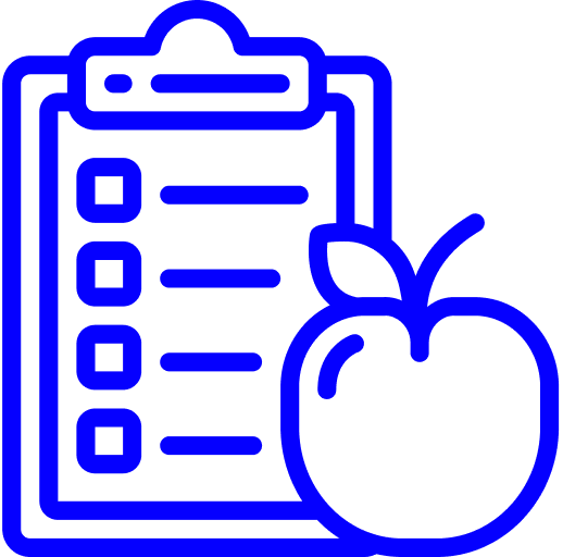 Clipboard with an apple